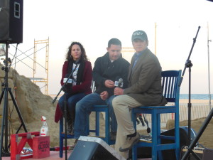 Frank Dicopoulos with Michael Schwartz and Jennifer Barna from Hometown Heroes