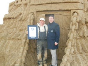 Ed Jarrett with his Guinness  World Record plaque with Philip Robertson from Guinness