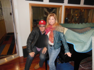 with Tara-Jean Vitale before the recording session.