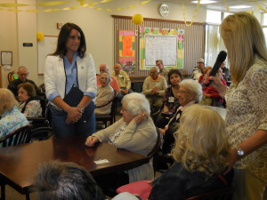 The Mayor engaging each senior.