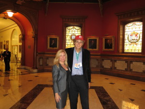 Tara-Jean Vitale & Calvin Schwartz, reporters for NJ Discover in State House Rotunda