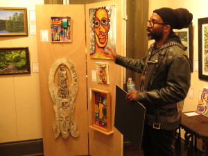 Kortez Robinson addressing audience at Freehold Art Gallery