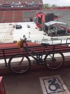 Two days before Commencement; the bike & hard hat