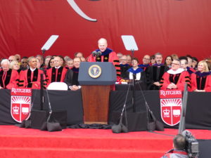 Rutgers President Barchi introducing President Obama